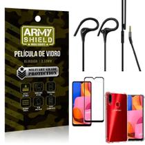 Capinha Samsung A20S + Fone Sport Hs92 + Pelicula 3D