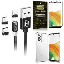 Capinha Samsung A33 5G +Cabo Magnético 2 Metros +Película 3D