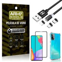 Capinha Samsung A52 + Cabo Magnético 2M + Pelicula 3D Army