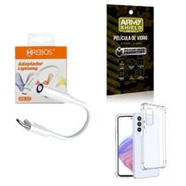 Capinha Samsung A53 + Adaptador P2 Para Tipo C + Película 3D