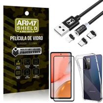 Capinha Samsung A72 + Cabo Magnético 2M + Pelicula 3D Army