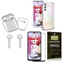 Capinha Samsung M34 + Fone de Ouvido Bluetooth TWS + Película 3D - Armyshield