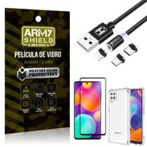 Capinha Samsung M62 + Cabo Magnético 2M + Pelicula 3D Army