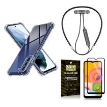 Capinha Samsung S21 Fe + Fone Bluetooth Neckband + Película 3D - Armyshield