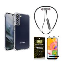 Capinha Samsung S22 Plus + Fone Bluetooth Neckband + Película 3D - Armyshield