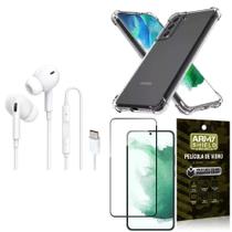 Capinha Samsung S22 Plus + Fone Tipo C Intra Auricular + Película 3D