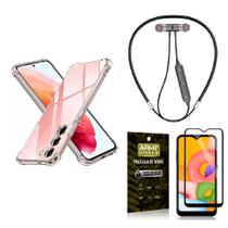Capinha Samsung S23 Plus + Fone Bluetooth Neckband + Película 3D - Armyshield