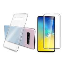 Capinha Silicone Antichoque e Pelicula Vidro 3D Samsung S10E Capinha Silicone Antichoque e Pelicula Vidro 3D Samsung S10E
