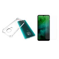 Capinha Silicone Antichoque e Película Vidro Moto G9