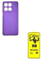Capinha Silicone Aveludada Lilás + Película Cerâmica Fosca Moto Edge 60 - LXL