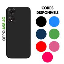 Capinha Silicone Aveludada OPPO A58 4G + Película Vidro 3D / Privativa / Hidrogel