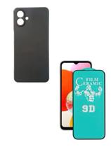 Capinha Silicone Case Preto + Película de Cerâmica 9D Para Samsung Galaxy A07