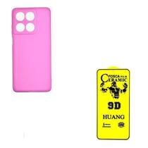 Capinha Silicone Case Rosa Claro + Película 9D Ceramica Fosca para Moto Edge 60 Capinha Silicone Case Rosa Claro + Película 9D Ceramica Fosca para Moto Edge 60