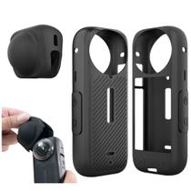 Capinha silicone com protetor lente para câmera Insta 360 X4 Capinha silicone com protetor lente para câmera Insta 360 X4