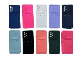 Capinha Silicone Compativel Samsung A32 4G 6.4 Porta Cartão Aveludada