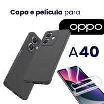 Capinha Silicone Oppo A40 Kit Com Película de Vidro 3D Capa Protetora