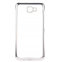 Capinha Silicone Transparente Borda Prata Samsung J7 Prime - Planeta case