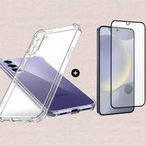 Capinha TPU Transparente Anti Impacto Compatível com Galaxy S24 + Película de Proteção Vidro 3D Capinha TPU Transparente Anti Impacto Compatível com Galaxy S24 + Película de Proteção Vidro 3D