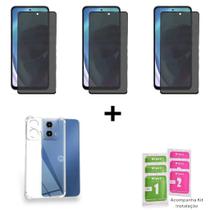 Capinha Transparente Anti Impacto + 3UN Películas Fosca Privacidade Para Moto G04 Capinha Transparente Anti Impacto + 3UN Películas Fosca Privacidade Para Moto G04