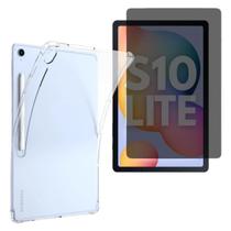 Capinha Transparente Capa Para Tablet Samsung S10 Lite Kit Película Vidro 3D / Hidrogel