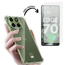 Capinha Transparente Para Motorola Edge 70 - Capa Ou Kit Com Película Vidro 3D / Hidrogel Variação:Capa + Película Hidro