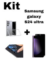 Capinha Transparente + Película Fosca Privacidade + Película P/Câmera Samsung Galaxy S24 Ultra