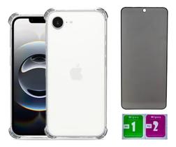Capinha transparente + pelicula privacy iphone 16e