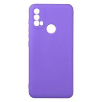 Capinha Veludo Lilas compatível Moto E40 6.5 XT2159 + Pel Vidro 3d Full - Cell In Power25