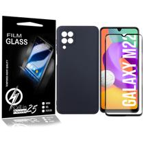 Capinha Veludo Preto compatível Galaxy M22 M225 6.4 + Pel Vidro 3d Full - Cell In Power25 Capinha Veludo Preto compatível Galaxy M22 M225 6.4 + Pel Vidro 3d Full - Cell In Power25