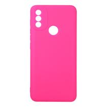 Capinha Veludo Rosa Pink Moto E20 6.5 XT2155 + Pel Vidro 3d Full - Cell In Power25 - Motorola