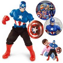 Capitão America Boneco Gigante Vingador Com Som 50cm Marvel