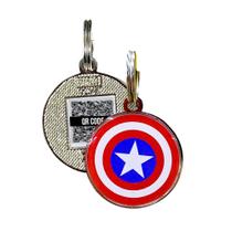 Capitão América PetCode Pingente De Identificação De Metal Para Coleira C/ QR Code Oficial Marvel