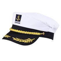 Capitão Chapéu Marinheiros Tampa Chapéu Náutico Chapéu Iate Chapéu Ajustável Sea Cap Traje Marinha Admiral Hat para Acessório de Fantasia de Halloween