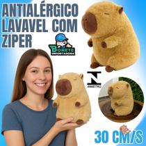 Capivara de Pelúcia 30cm Antialérgica Lavável com Zíper Capivara de Pelúcia 30cm Antialérgica Lavável com Zíper