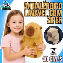 Capivara de Pelúcia 40cm Antialérgica Lavável com Zíper Capivara de Pelúcia 40cm Antialérgica Lavável com Zíper