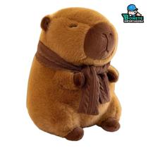 Capivara de Pelúcia 45cm Antialérgica Lavável com Zíper Com ou Sem Cachecol