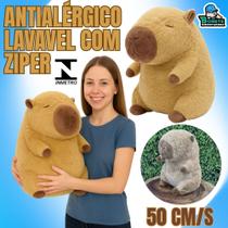 Capivara de Pelúcia 50cm Antialérgica Lavável com Zíper Capivara de Pelúcia 50cm Antialérgica Lavável com Zíper