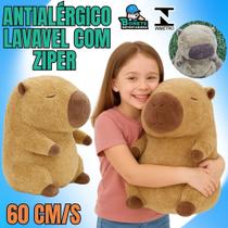 Capivara de Pelúcia 60cm Antialérgica com Zíper Lavável e Super Macia Capivara de Pelúcia 60cm Antialérgica com Zíper Lavável e Super Macia
