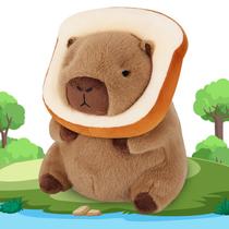 Capivara de pelúcia Achwishap com pão vestível de 30 cm Capivara de pelúcia Achwishap com pão vestível de 30 cm