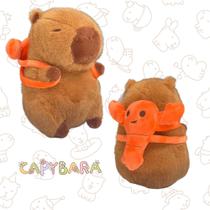 Capivara de Pelúcia Fantasia 25cm Presente Criativo, Macia e Segura com INMETRO