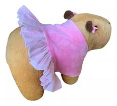 Capivara de pelúcia filó com roupa fofa brinquedo decoração 25cm
