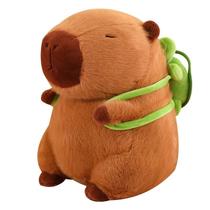 Capivara de Pelúcia Fofa com Mochila de Tartaruga - Travesseiro para Bebê