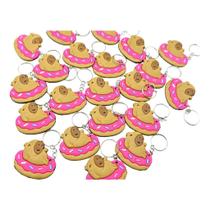 Capivara Donuts Rosa 10un Chaveiro Emborrachado Alunos