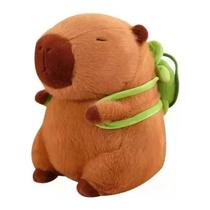 Capivara Gigante Pelúcia 30cm Antialérgica Tartaruga Cor Marrom-escuro
