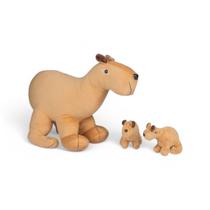 Capivara Grávida Com 2 Filhotes de Pelúcia