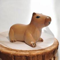 Capivara Marrom de Ceramica Decoração Enfeite Mesa Pequena