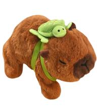 Capivara Pelúcia Anda Pula Emite Som Brinquedo