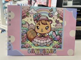 Capivaras fofas Livrinho de Colorir estilo Bobbie goods 50 folhas (Rosa)