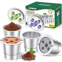 CAPMESSO K Cups Reutilizáveis em Aço Inoxidável, Kit com 4