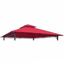 Capota de reposição para gazebo ventilado de 10 pés International Caravan St. Kitts - vermelho rubi Capota de reposição para gazebo ventilado de 10 pés International Caravan St. Kitts - vermelho rubi